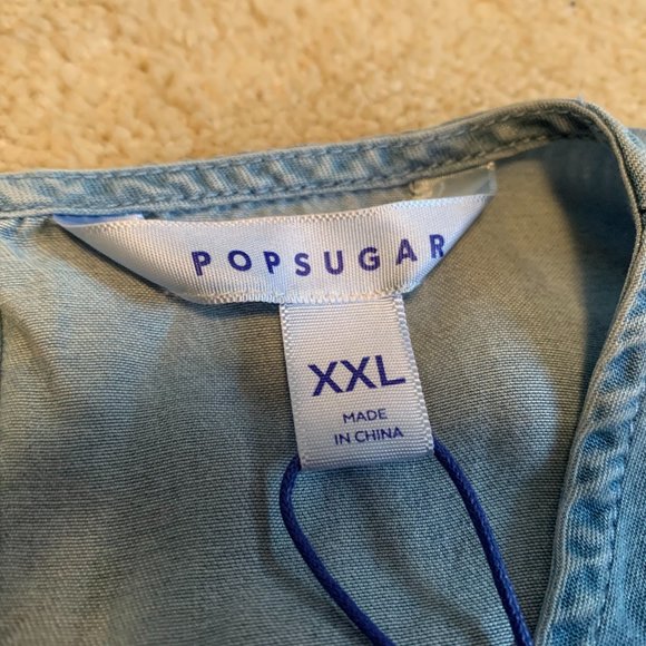 POPSUGAR Blue Mini Dress w pockets - Picture 6 of 7